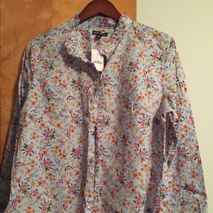 New w/ tags. J Crew ruffle button down top